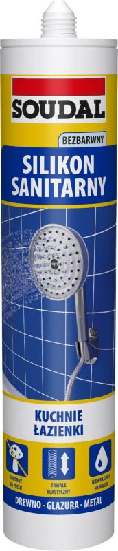 Silikon sanitarny Soudal 280 ml bezbarwny
