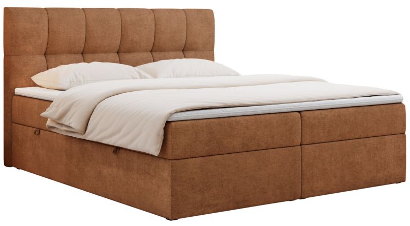 Łóżko kontynentalne MKS Meble RICO 160x200 H4 Pomarańczowy struktura 1szt.