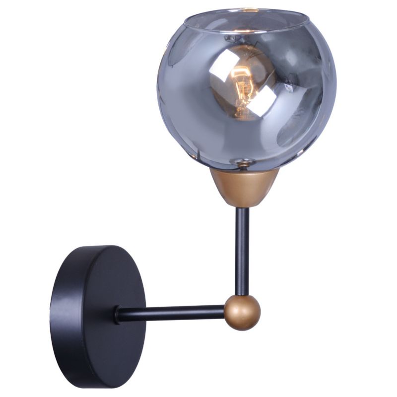 Kinkiet ścienny Polux Assaria czarno-złoty 1 x E14 x IP20 wym: 25,6 x 12 x 17,6 cm - 1 szt.