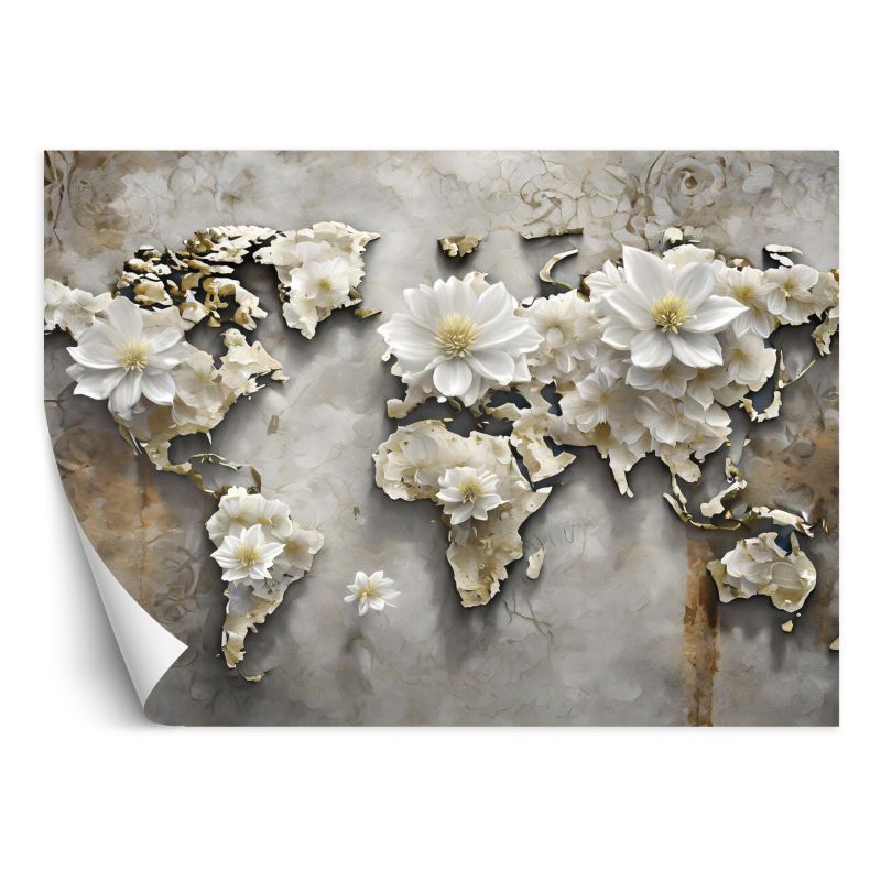 Fototapeta Feeby Kwiaty Mapa świata 250x175 1 szt