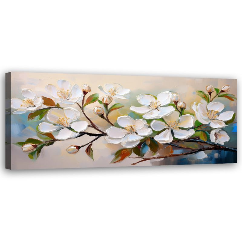 Obraz do salonu sypialni Feeby Biały Kwiat Jabłoni 120x40 cm 1 szt