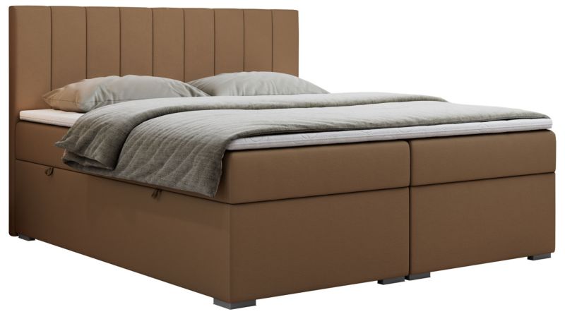 Łóżko kontynentalne MKS Meble LOPE 120x200 H3 brązowy ekoskóra 1szt.