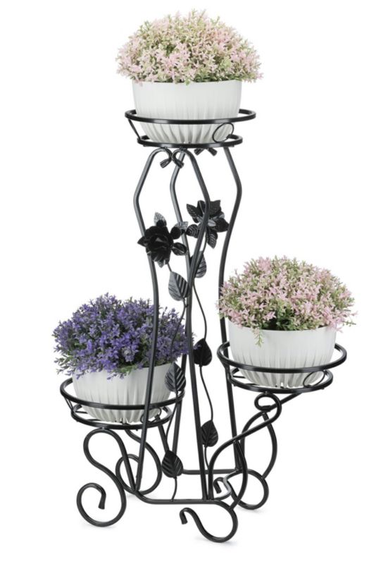 Kwietnik stojący Dąstal Metalowy Czarny 65x28x92 cm 1 szt.