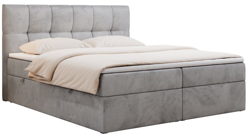 Łóżko kontynentalne MKS Meble RICO 140x200 H3 Jasnoszary welvet 1szt.