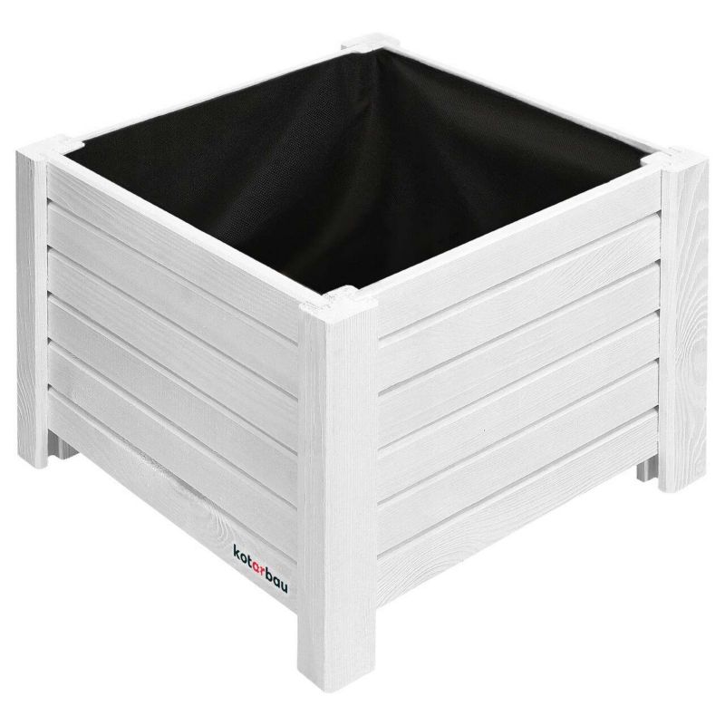 Doniczka drewniana KOTARBAU biała 38x38 cm 1 szt.