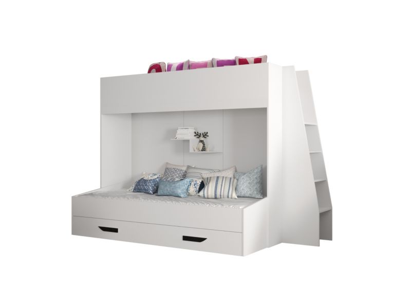 Łóżko piętrowe Antresola Abiks PARTY 17 biały + biały + czarny 1 szt.