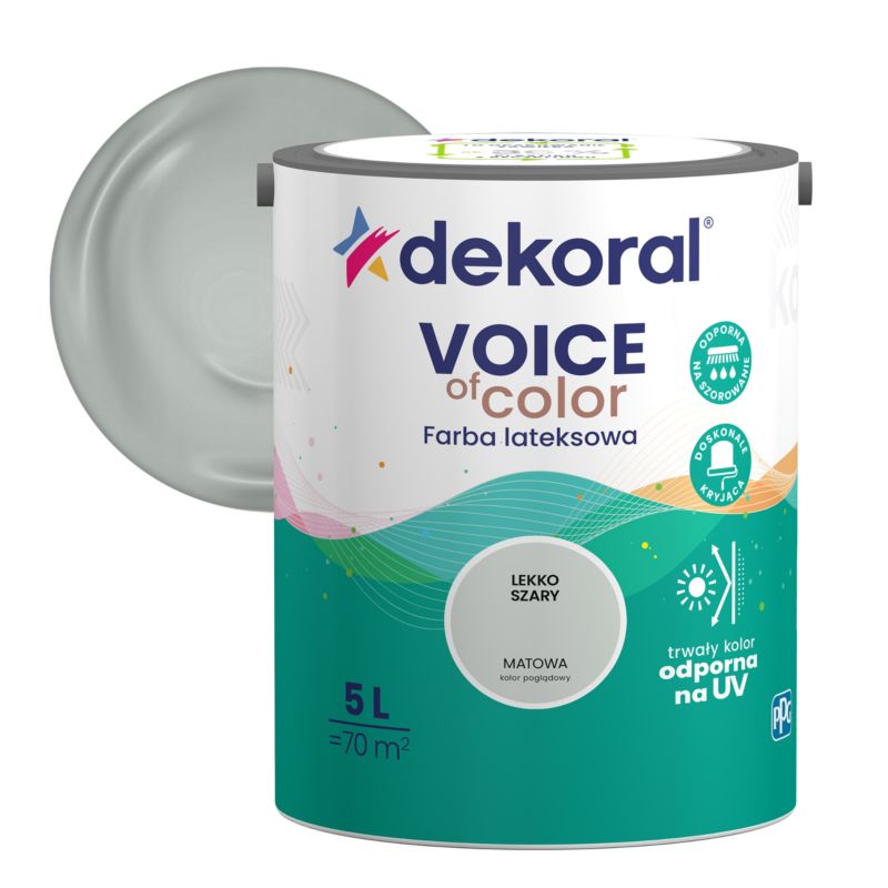 Farba kolorowa Dekoral Voice of Color lekko szary 5 l