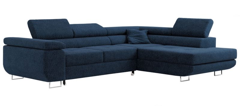 Narożnik MKS Meble GUSTAW L strona prawa Ciemnoniebieski boucle 1szt.