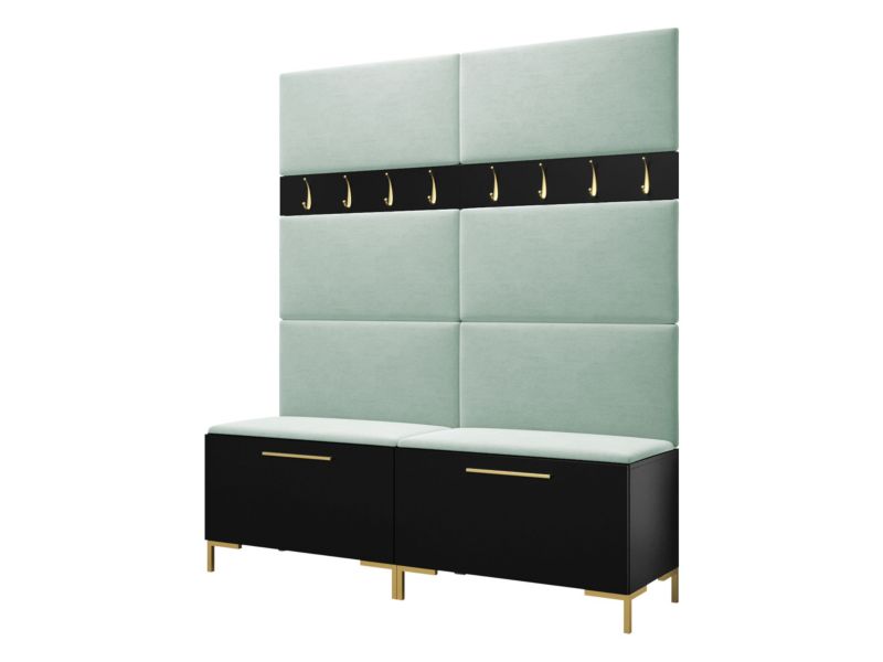 Garderoba MIRJAN 24 Zilion II czarny + miętowy 1 kpl.