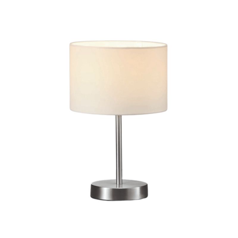 Lampa stołowa Trio Hotel srebrno-biała 1 x E14 x 40W IP20 wym: 32 x 20 x 20 cm tkanina - 1 szt.
