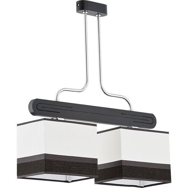 Lampa wisząca Alfa Negra 5726 czarna-chromowana-biała-brązowa dekoracyjna 2xE27 x 15W 1 szt.