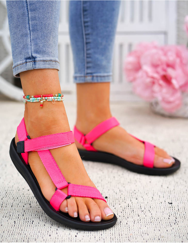 Różowe Sportowe Sandały Na Paski Na Lato Sun