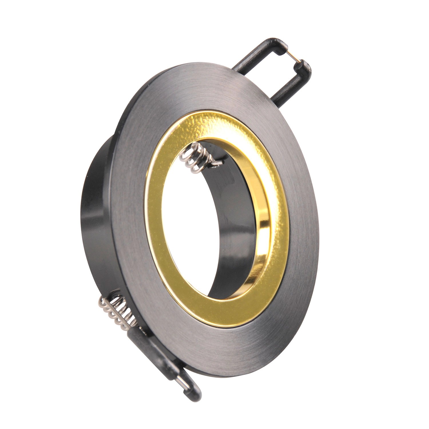 Goldlux Oprawa podtynkowa FEBE okrągła czarno-złota z oprawką GU10