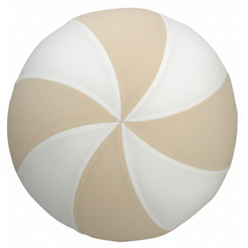 Dekoracyjna Okrągła poduszka świąteczna cukierek II beżowy 30cm LU