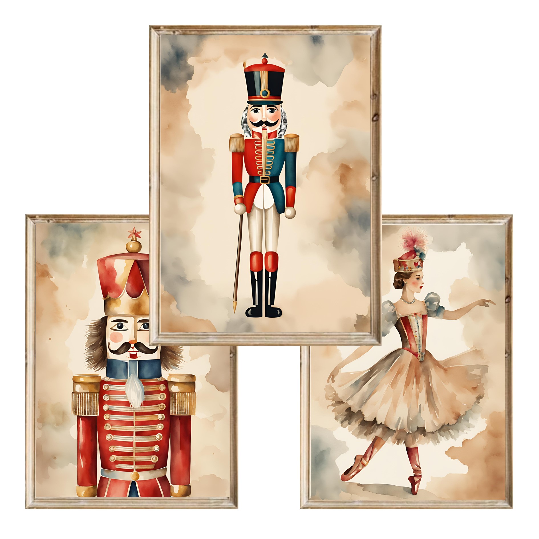 Zestaw trzech plakatów dla dzieci Dziadek do Orzechów - A4