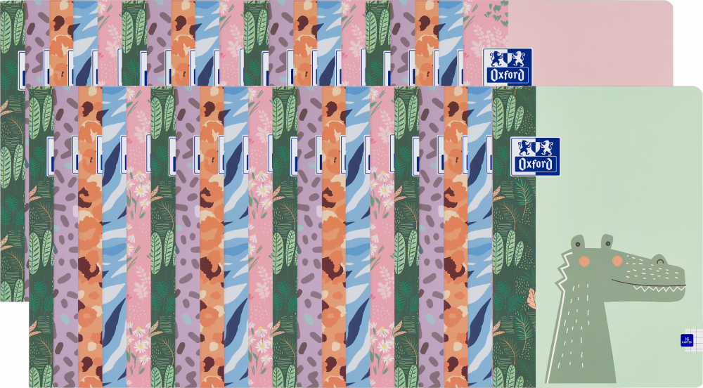 40x Zeszyt w kratkę Oxford Kids, A5, miękka oprawa, 16 kartek, mix wzorów