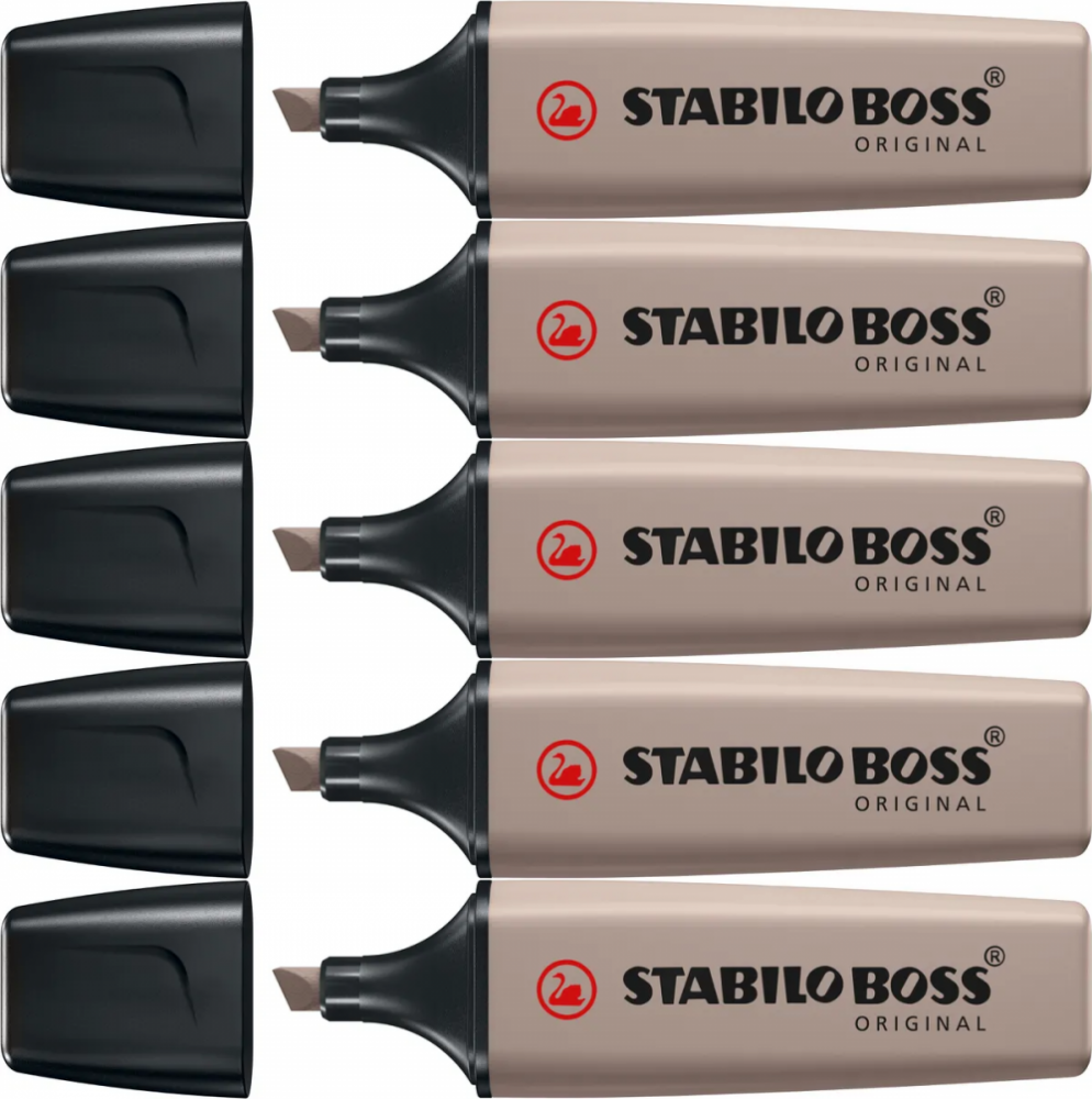 5x Zakreślacz Stabilo Boss Original Nature Colors Warm Grey 70/193, ścięta, szary ciepły