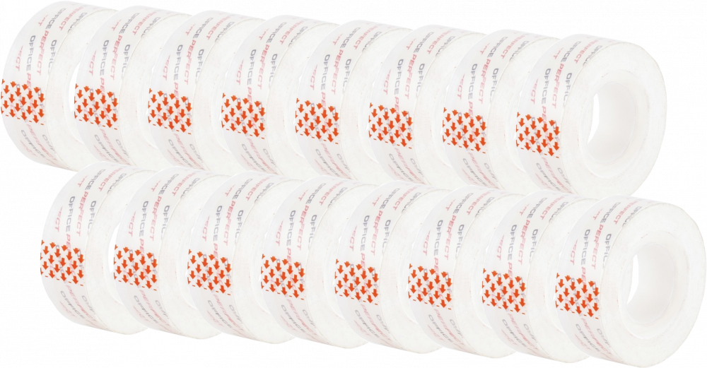 16x Taśma klejąca D.Rect, 19mm x 33m, krystaliczna, przezroczysty