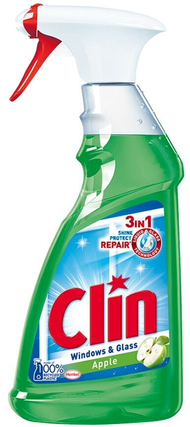 Płyn do mycia szyb Clin, z rozpylaczem, jabłkowy, 500ml