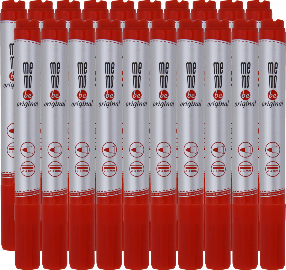 20x Marker suchościeralny MemoBe, okrągła, 2-3mm, czerwony