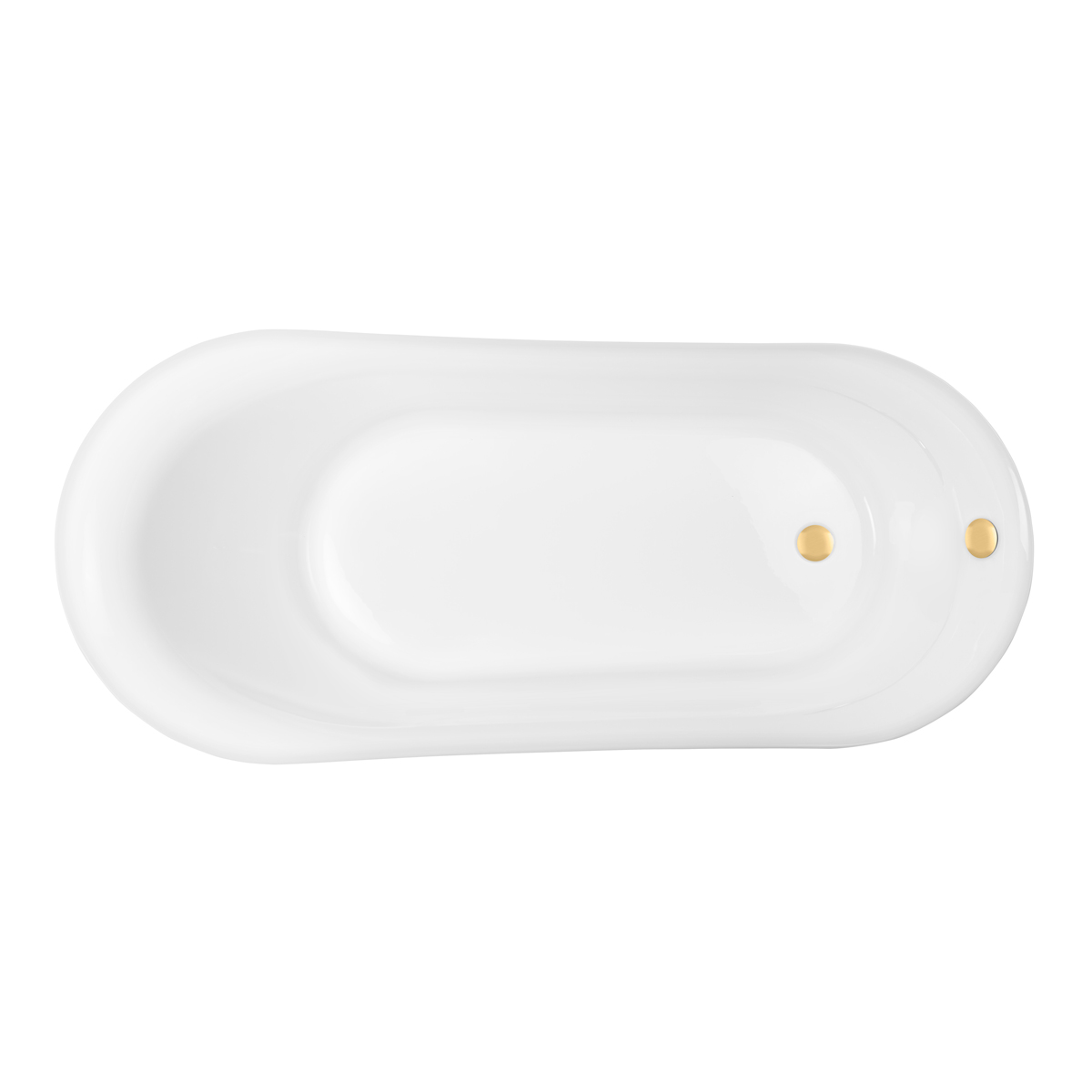Zestaw Oltens Gocta wanna wolnostojąca 170x78 cm z pokrywą przelewu i pokrywą korka biały połysk/złoty połysk (12003000, 09004800, ... - Wysyłka w 24h