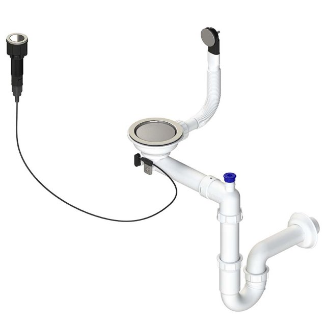 LAVEO Syfon typu SPACE SAVING 3,5" do zlewozmywaków 1-komorowych