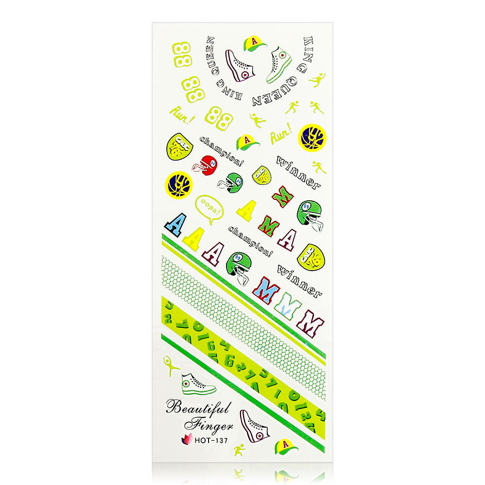 Naklejki wodne do paznokci arkusz 12,5 x 5,5 cm hot Nr 137