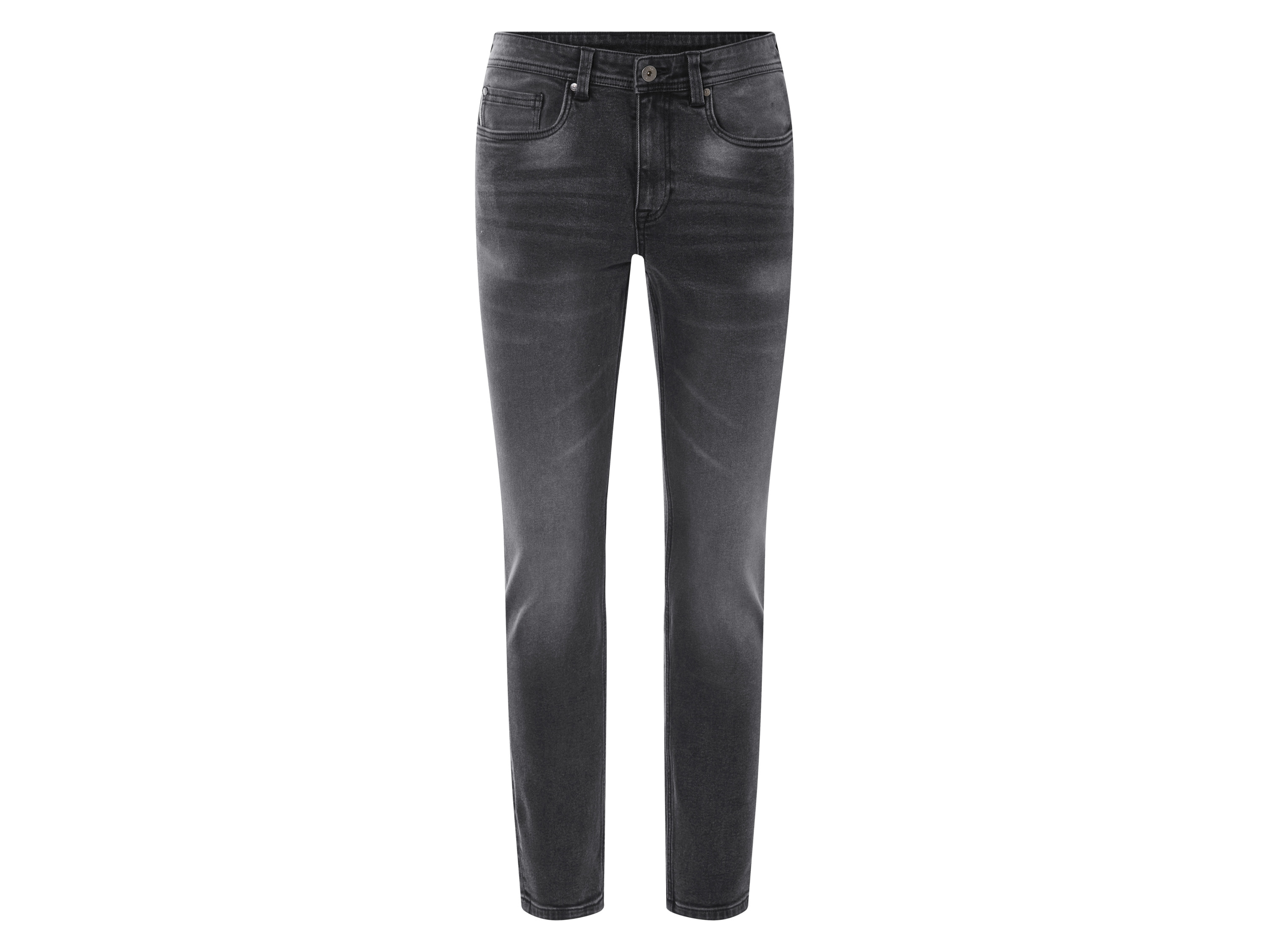 Livergy Jeansy męskie z bawełną, Slim Fit Czarny, 46 30/32