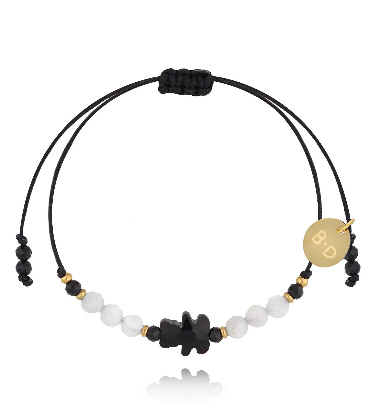 Bransoletka z czarnym misiem Black Bear BGL0861 - By Dziubeka