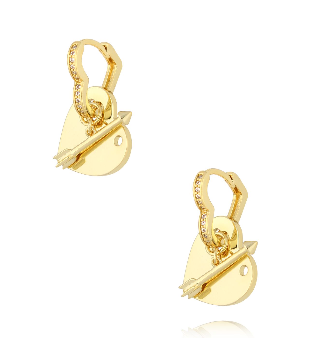 Kolczyki złote serca - By Dziubeka