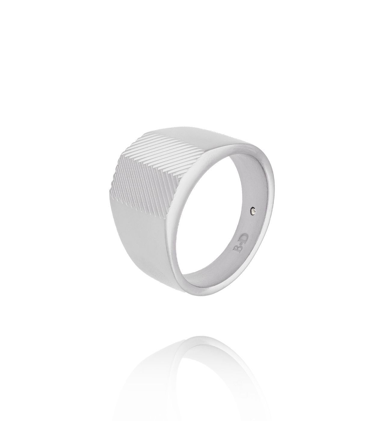 Sygnet srebrny z geometrycznym wzorem PMITC0217 - By Dziubeka