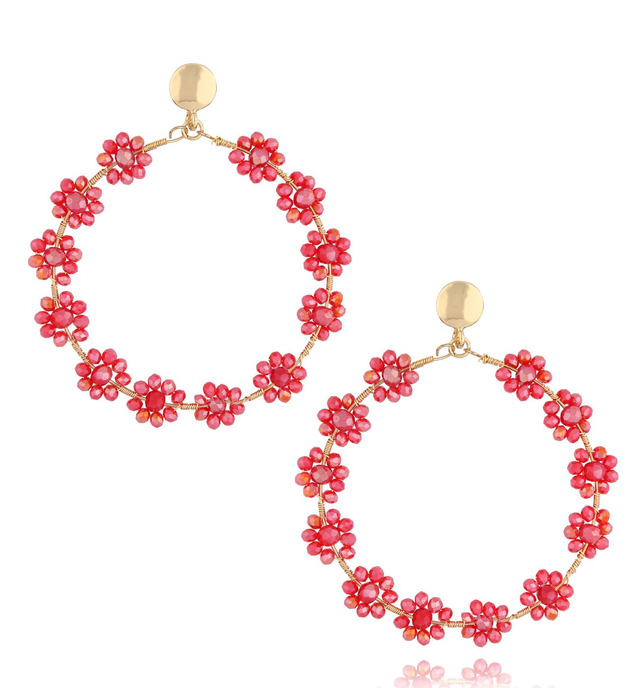 Kolczyki czerwone z kryształkami Chillout KWE0087