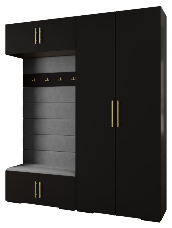 Garderoba do przedpokoju Abiks INOVA 3 Z18 czarny+złoty+manila16 1 szt.
