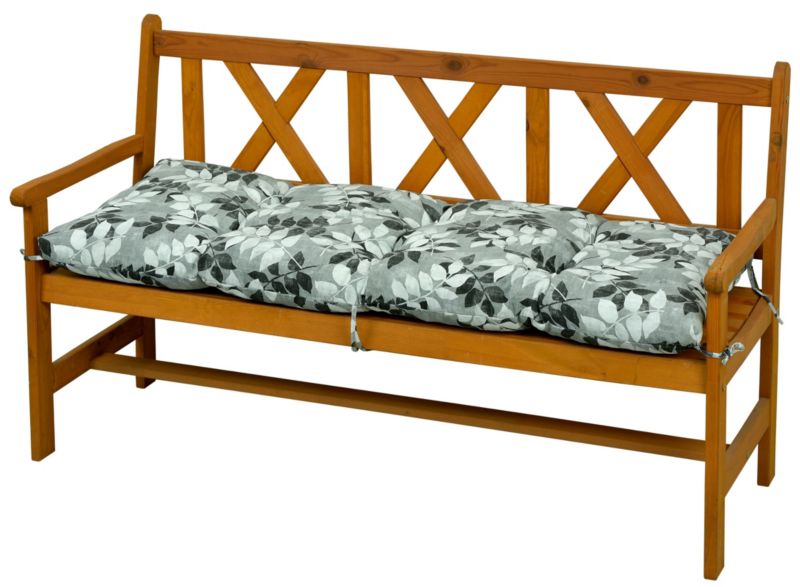 Poduszka na ławkę ogrodową AMPO 120 cm szary biały 1 szt.