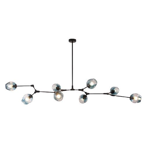 Lampa wisząca Abigali Smokey przydymiona-niebieska wym: 45 x 217 x 217 cm 9xE27 x 60W 1 szt.