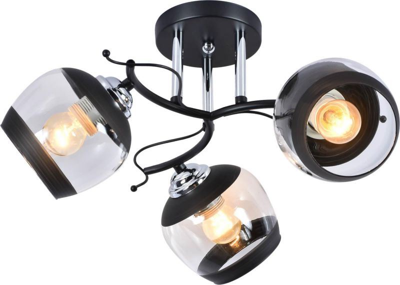 Żyrandol Lampex Alemria 0590 czarny-chromowany klasyczna 3xE27 x 60W 1 szt.