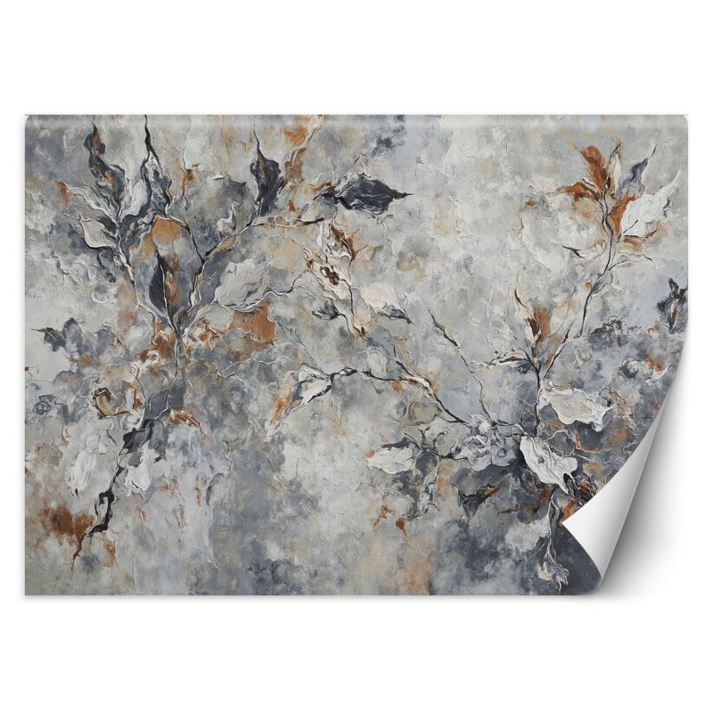 Fototapeta Feeby Abstrakcja Botanika Szary Złoty 150x105 1 szt