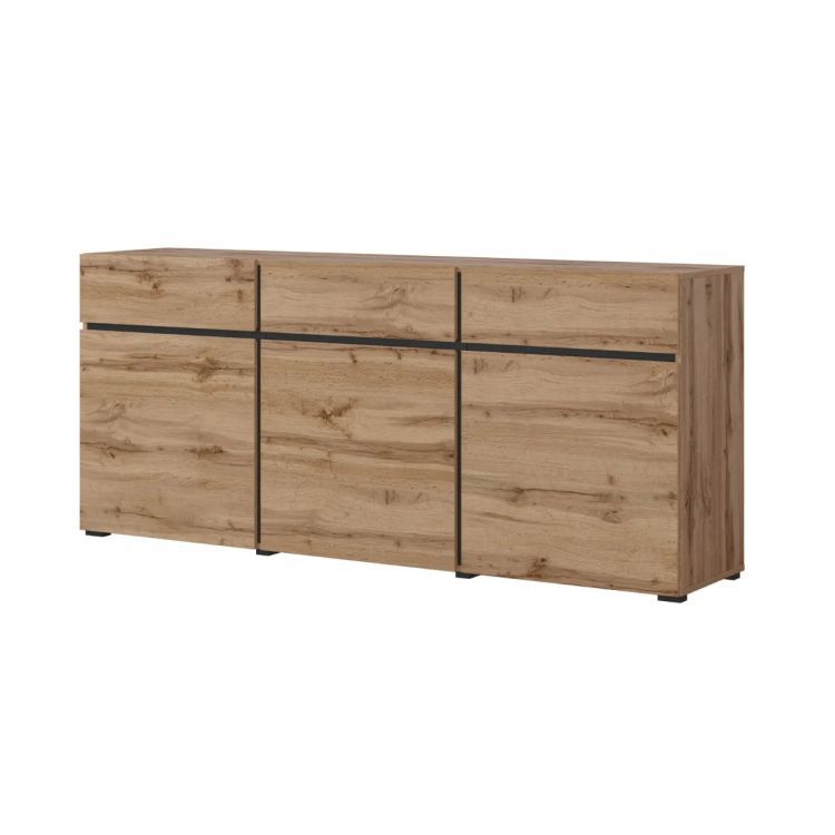 Komoda Helvetia CROSS 3D3S 180cm dąb wotan/czarna 1 szt.