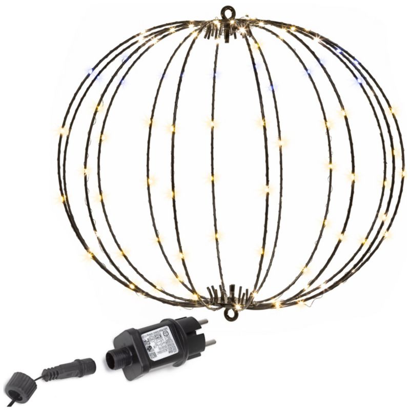 Kula świąteczna do ogrodu Springos 112 LED bombka ciepły biały + biały flash 1 szt.