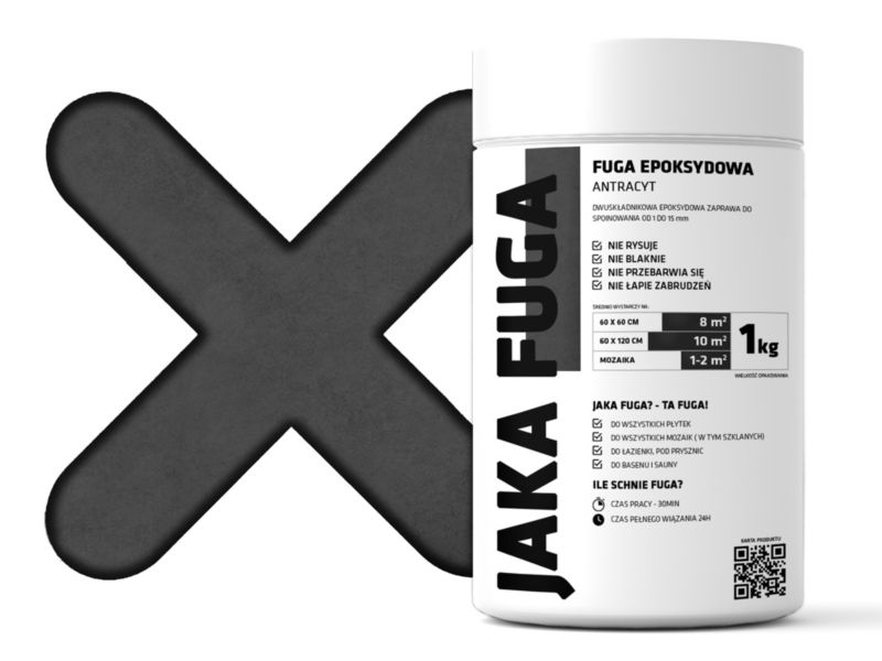 JAKA FUGA epoksydowa fuga Antracyt do płytek i mozaik 1kg 1 szt.