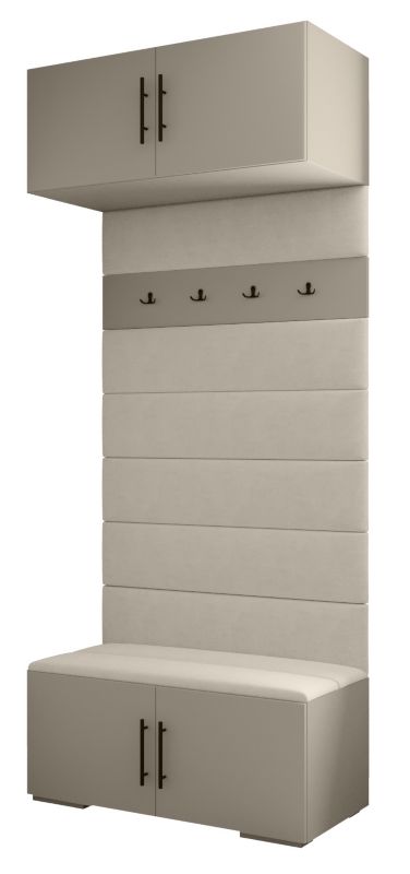 Garderoba wysoka do przedpokoju Abiks INOVA 3 kaszmir+czarny+man02 1 szt.