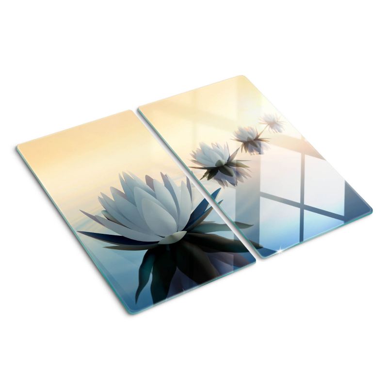 Deska szklana Tulup Kwiaty lotosu 30x52 cm 2 szt.