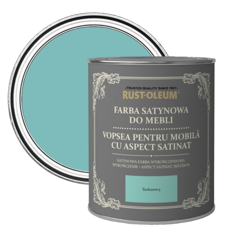 Farba do mebli Rust-Oleum turkusowy satyna 0,125 l