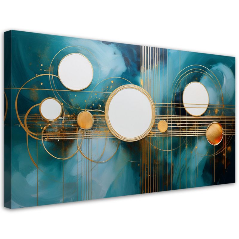 Obraz na płótnie Feeby Abstrakcja Geometryczne Koła Turkusowy 80x40cm 1szt