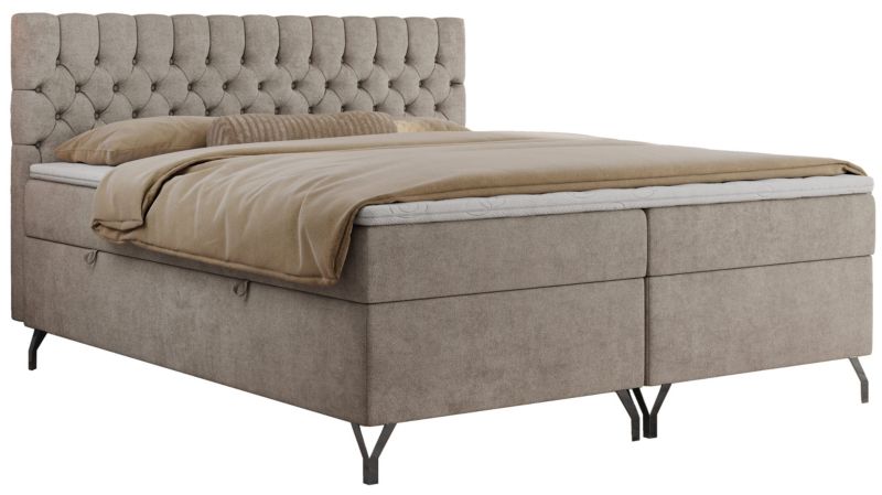 Łóżko kontynentalne MKS Meble GRIMALDI 120x200 H4 Beżowy struktura 1szt.