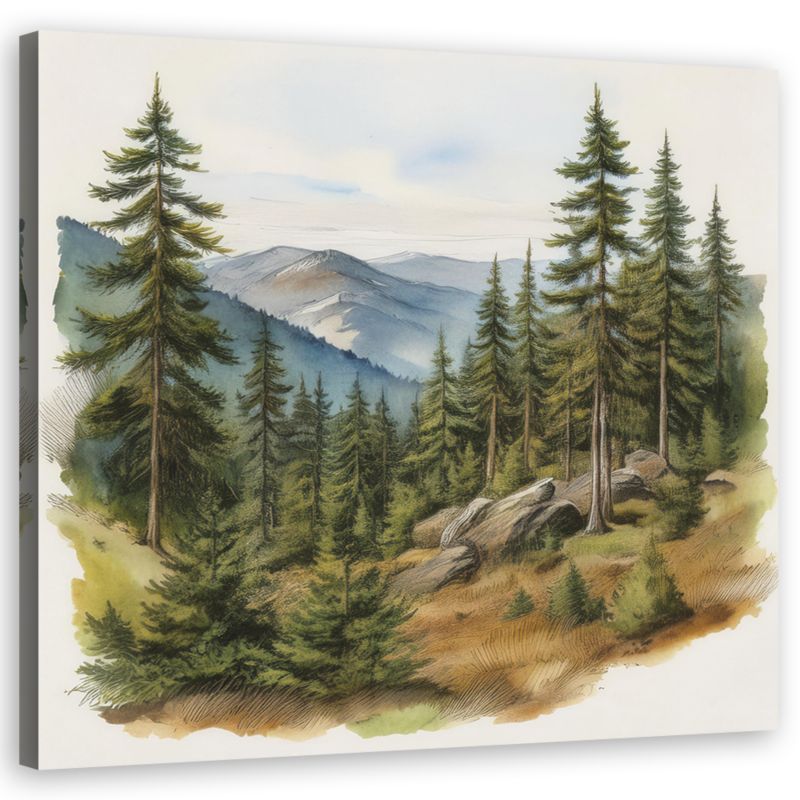 Obraz do salonu sypialni Feeby Krajobraz Góry Las 40x40 cm 1szt