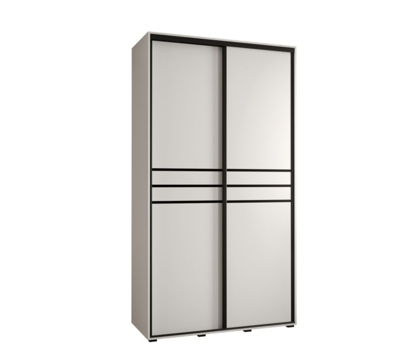 Szafa przesuwna Abiks DAVOS 10 wysoka szer.130cm biały/biały/czarny 1szt.