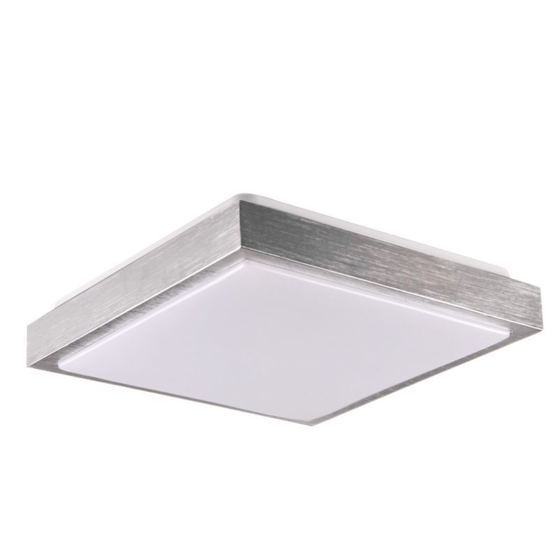 Plafon sufitowy Polux srebrny szczotkowany-biały 2 x E27 x 20W IP20 wym: 8,5 x 29,5 x 29,5 cm - 1 szt.