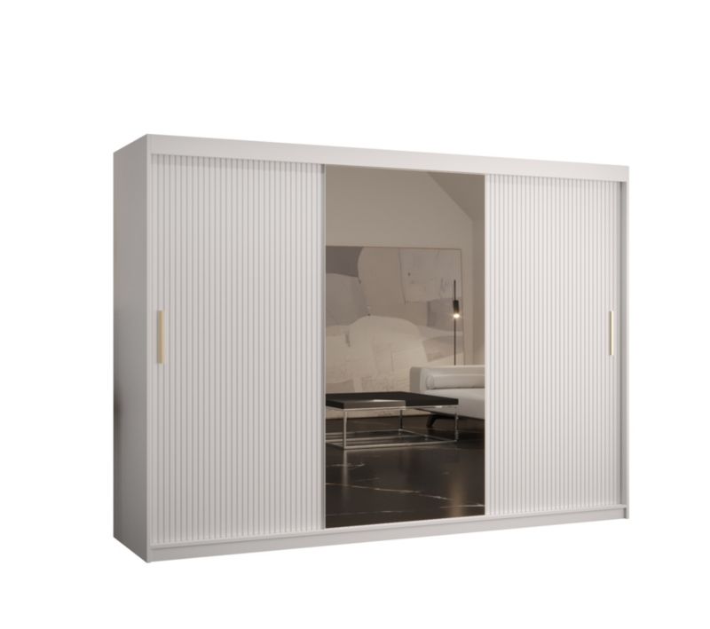 Szafa przesuwna Abiks RIFLO SLIM 2 250 biały mat + biały mat 1 szt.