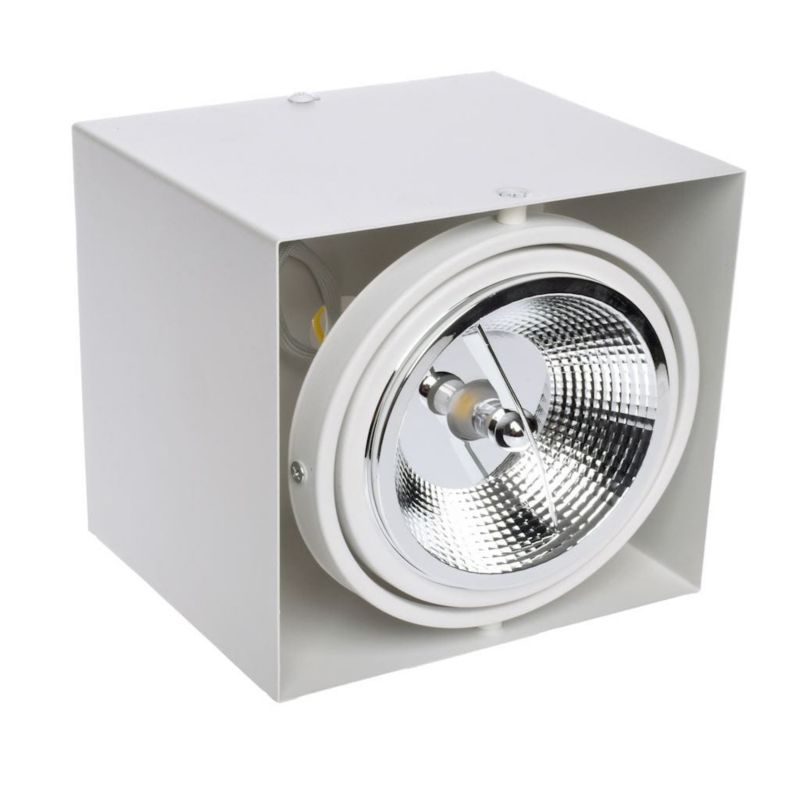 Oprawa sufitowa wpuszczana Milagro Plaza biała ruchoma 1 x AR111 x 35W IP20 wym: 15 x 15 cm kwadratowa - 1 szt.